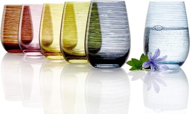 Набір склянок для води/соку 465 мл, 6 предметів, різнокольоровий Twister Stölzle Lausitz