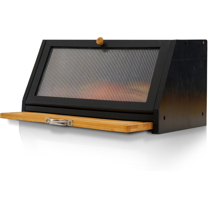 Хлібниця з обробною дошкою чорний YOUDENOVA