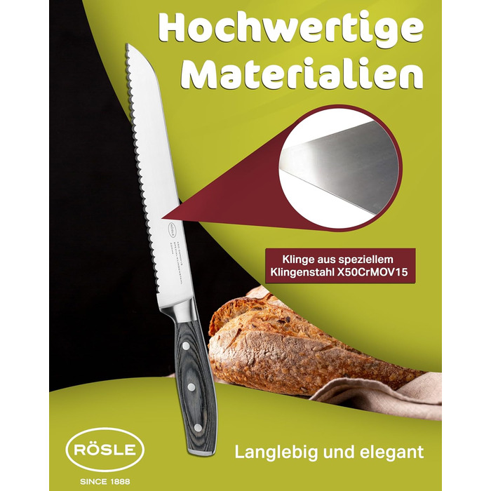 Ніж для хліба 22 см Wolfgrey Rosle