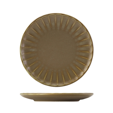 Тарілка Coupe із зубчастим краєм 20,3 см, Terra Porcelain Matt Grey Scalloped