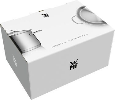 Набір індукційних каструль WMF Aparto Advantage Pot Set зі скляною кришкою, полірована нержавіюча сталь Cromargan, без покриття, можна мити в посудомийній машині (набір каструль) (16 см)