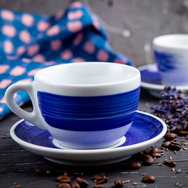 35120 Чашка cappuccino 180 мл Blue 'Verona Millecolori Hand Painted Brush stroke B with handle'