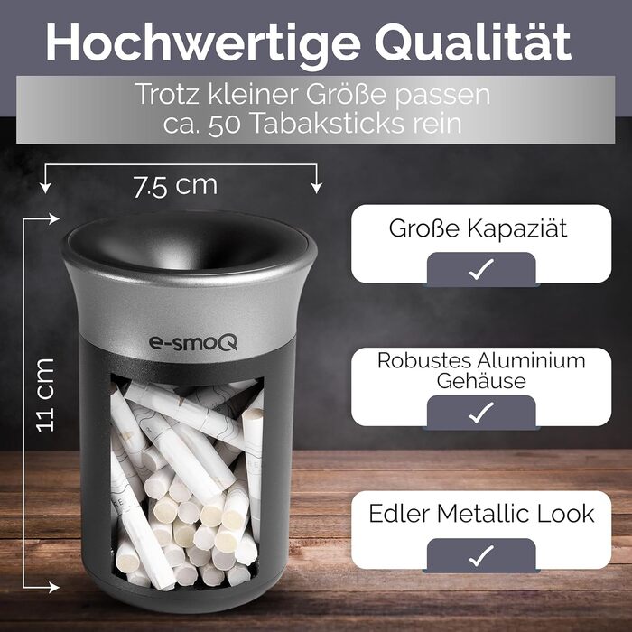 Попільничка для тютюнових стіків з кришкою e-smoQ