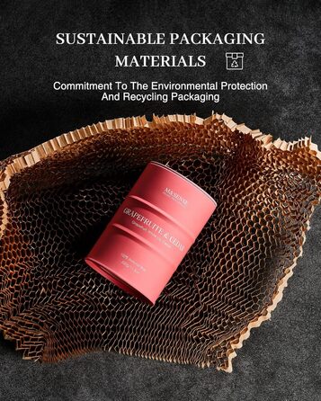 Ароматичні свічки M&SENSE з натурального соєвого воску, натуральна соєва свічка для домашнього декору, тривалий час горіння до 70 годин, класні подарунки-свічки для чоловіків та жінок (320 г, грейпфрутовий кедр)