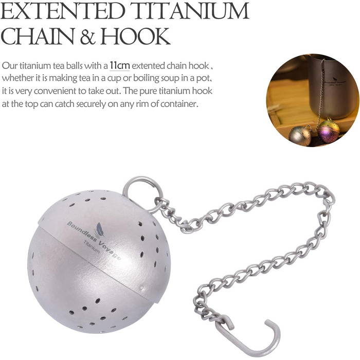 Титановий заварювач для чайних кульок для розсипного чаю 3,5 см. сірий iBasingo