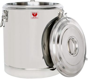 Л термоконтейнер для харчових продуктів і напоїв, професійний кейтеринговий харчовий транспортний контейнер з нержавіючої сталі з бічними ручками, кришкою з гумовим кільцем і замком (52,5 л (без зливного крана)), 39BTE-40A&39 32