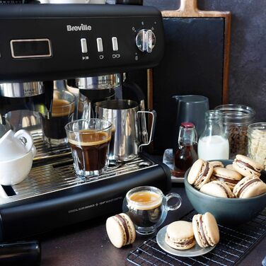 Кавоварка Breville Barista Max з портафільтром Еспресо-машина/кавоварка з вбудованою кавомолкою та спінювачем молока Резервуар для води 2,8 л Італійський насос 15 бар Нержавіюча сталь VCF126 шт. Бариста з кавомолкою (Barista Max з кавомолкою)