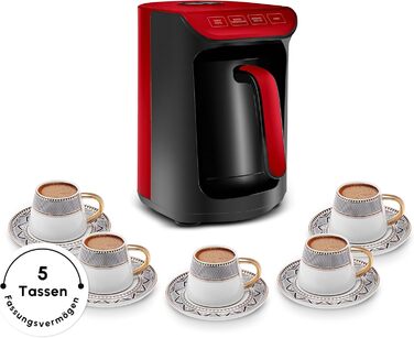 Кавоварка на 5 чашок, 535 Вт, червона Hatır Köz Karaca