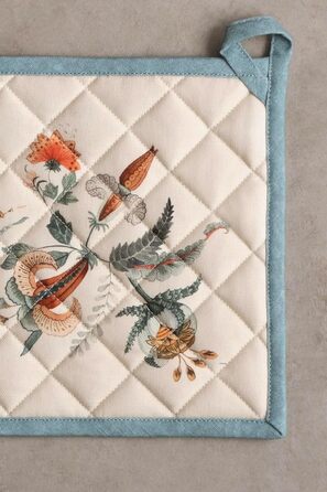 Рукавички для духовки Maison d&39 Hermine, підставки для каструль, 100 бавовна, термостійкі кухонні рукавички, рукавички для духовки (19 см x 33 см) та підставки для каструль (20 см x 20 см) для приготування їжі, Morzine - Рукавички для духовки на День по