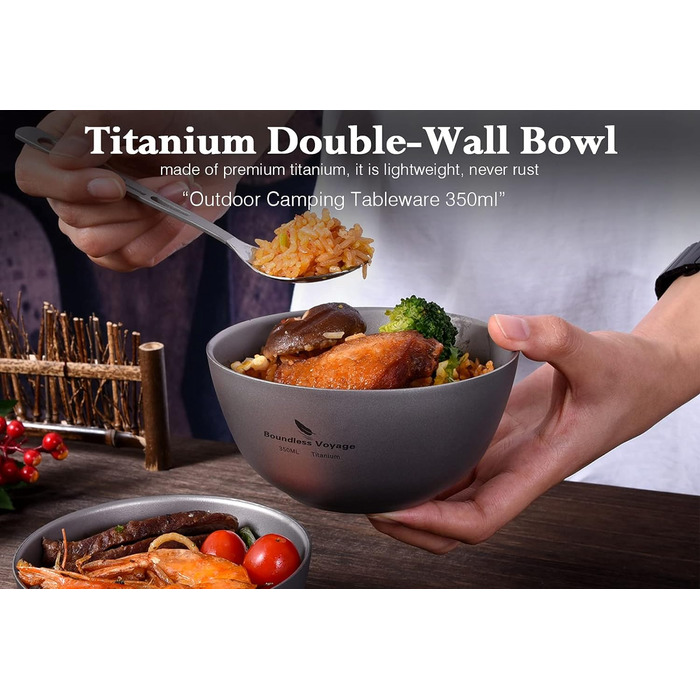 Титанова миска для кемпінгу 350 мл Boundless Voyage