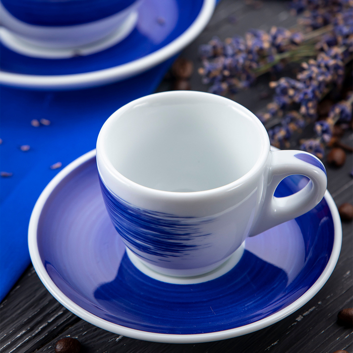 34421 Блюдце caffe latte 16,7 см Blue для серій 'Verona/Torino/Roma Millecolori Hand Painted'