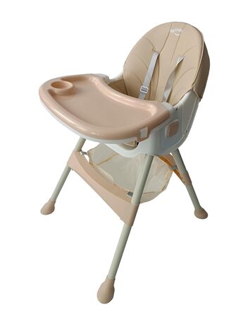 Дитячий стільчик для годування 4 в 1 від 6 місяців з підставкою для ніг бежевий BDW