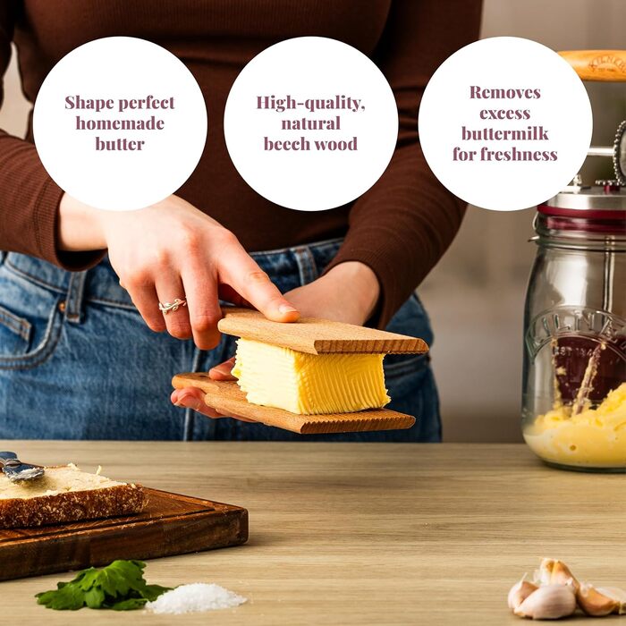 Набір з 2 дерев'яних дощок для масла  30 см х 9 см х 2 см Kilner