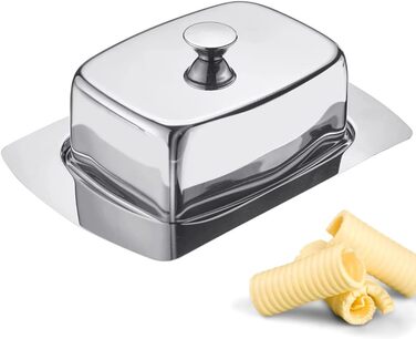 Маслянка Westmark - Ідеально підходить для сервірування та зберігання - Можна мити в посудомийній машині - Спеціальний рельєф для надійного захоплення (нержавіюча сталь, одинарна)