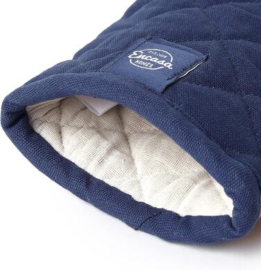 Рукавички для духовки та мікрохвильової печі Encasa Homes Extra Long (2 шт.) для кухні - Силіконові сріблясті, термостійкі - Захищають руки від гарячого обладнання - (18 x 30 см, шотландсько-блакитні)