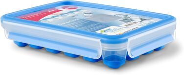 Набір контейнерів для зберігання продуктів EMSA Clip & Close, прямокутні, 5 x 0,8 л, коробки для зберігання, 100 герметичні, придатні для миття в посудомийній машині, морозильної камери та мікрохвильової печі, прозорі, сині, зроблені в Німеччині, N10307 (