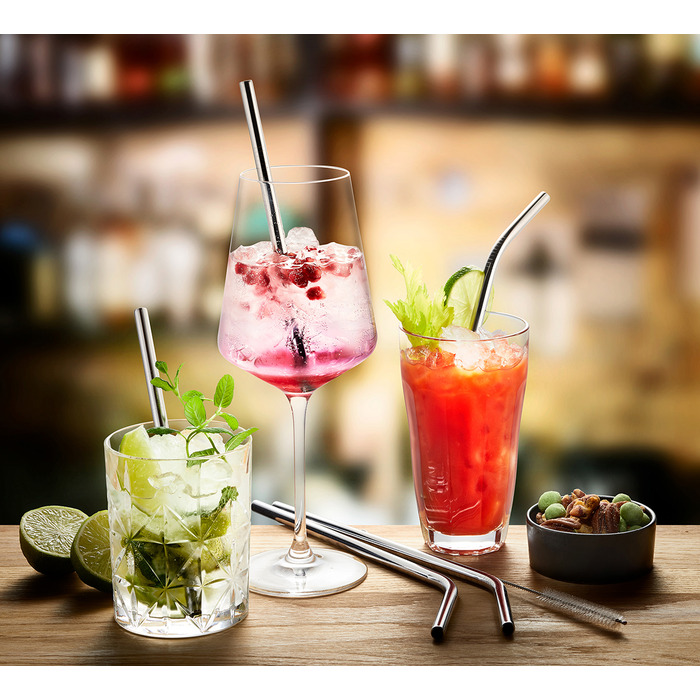 Набір трубочок для коктейлю 23 см, сталеві, 4 предмети Future Gefu