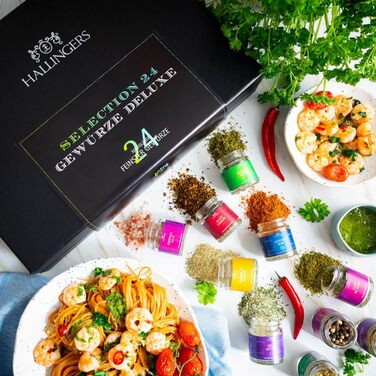 Подарунковий набір спецій ручної роботи, 24 спеції з усього світу (Набір) - Літній подарунок та ідеальний подарунок для барбекю Новий дім, Вітання, Дружба, Одужання, Deluxe Selection 24, 24 спеції (73511) (Deluxe Selection Spice Set., 24 спеції (73582)), 