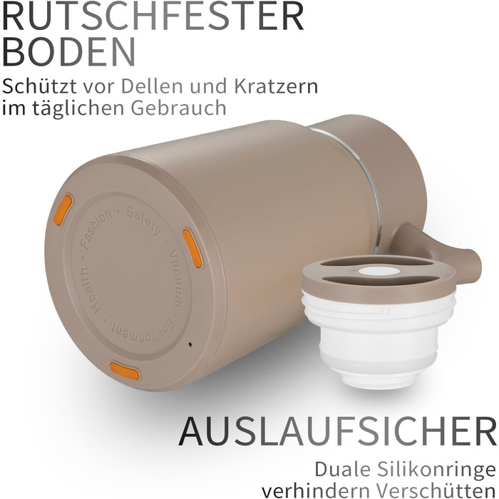 Термос-кавник 1,5 л нержавіюча сталь, хакі VETIN