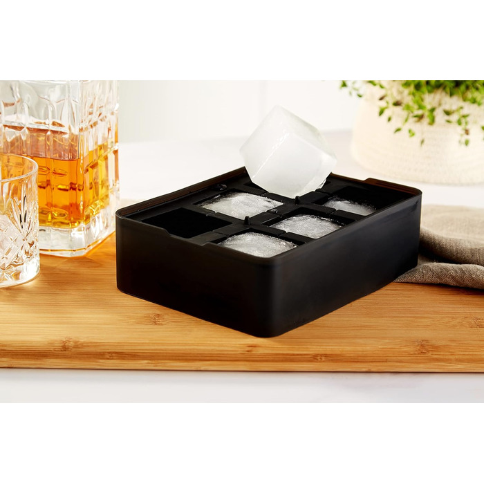 Силіконовий льодогенератор Lurch ICE FORMER преміум-класу з кришкою на 20 кубиків льоду розміром 3 см, чорний, кубик 3 см (куб 5 см)