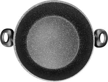 Каструля STONELINE XXL з литого алюмінію, велика, з кришкою, 7 л, антипригарне покриття зі справжніми кам&39яними частинками, індукційний посуд для всіх типів варильних поверхонь, духовка, приготування їжі без жиру та олії, сірий (32 см)