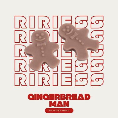 Ультратонка форма для шоколаду у формі пряникового чоловічка, різдвяна силіконова форма для випічки, антипригарна, харчовий силікон, для шоколаду, цукерок, печива, товщина лише 0,6 см, 2