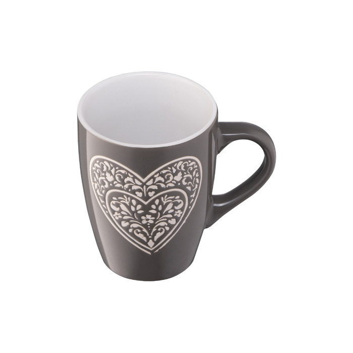 ARDESTO Чашка Heart, 330 мл, темно-сіра, кераміка