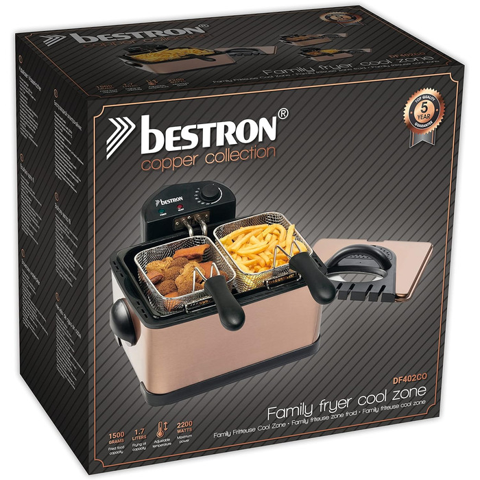 Фритюрниця з 3 кошиками для смаження 2000 Вт Bestron