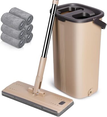 Набір швабри з відром 140 см коричневий MASTERTOP