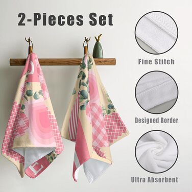 Різдвяні кухонні рушники Kwlegh, рушник для рук, різдвяна ялинка, цукерка-тростина, сніжинка, рушник для пальців, набір з 2 шт. , милий чоловічий банний рушник, високопоглинаючі рушники, 36 x (серце з евкаліптом)