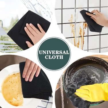 Кухонні рушники VIVOTE, рушники для гостей, подарункові, 40x60 см, 2 шт., м&39які кухонні рушники, абсорбуючі рушники (чорні 12)