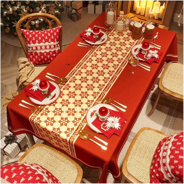 Червона новорічна скатертина 100 x 160 см BDXMKS