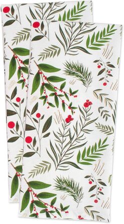 Набір кухонних рушників своїми руками, різдвяні рушники для випічки, приготування їжі та розваг, 18&quot x 28&quot, Tree Farm, 2 шт. (святкові гілочки)