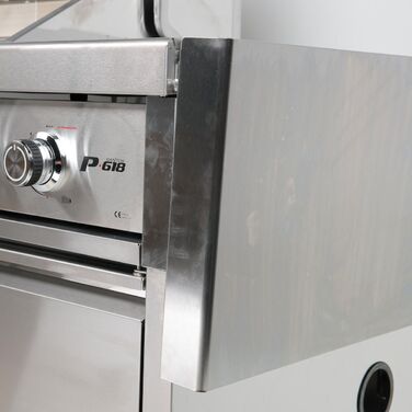 Газовый гриль SANTOS P-618, с боковой и задней горелкой, нержавеющая сталь 900327 Код: 010948