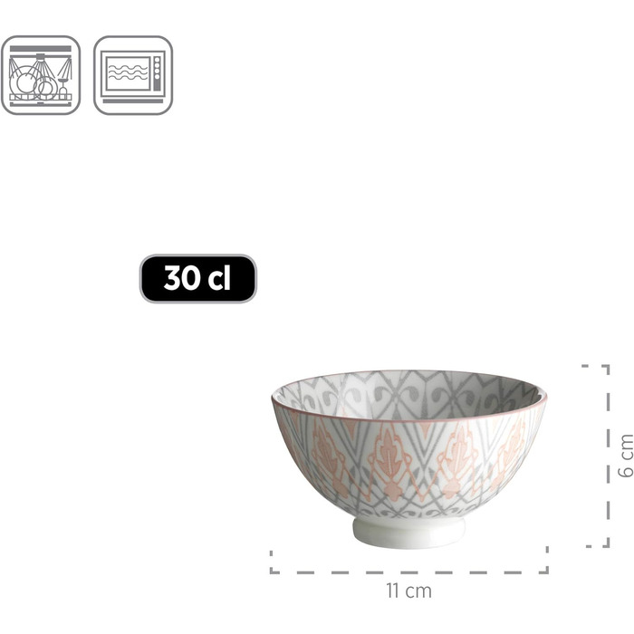 Набір тарілок для закусок 16 предметів Рожевий/Сірий MÄSER