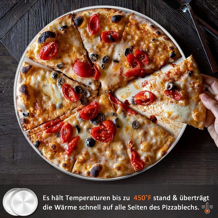 Набор лотков для пиццы 4 шт. 30 см из нержавеющей стали Herogo