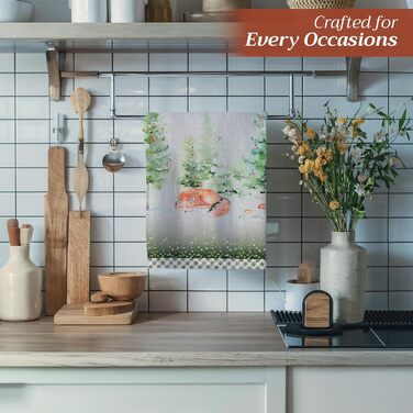 Набір з 3 багатоцільових кухонних рушників Maison d&39 Hermine Rural Christmas, 100 бавовна Барні рушники День подяки/Різдво (50 см x 70 см) (26 - Зимові ранки)