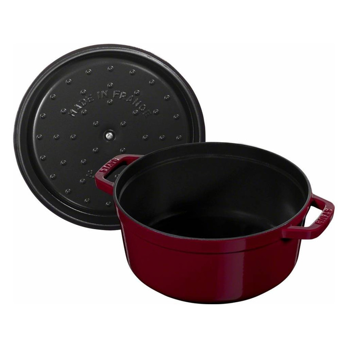 Каструля / жаровня 22 см з кришкою бордова Staub