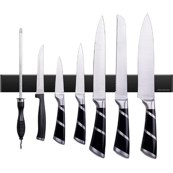 Магнітний тримач для ножів 40 см чорний KitchenMonster