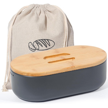 Маленька хлібниця з лляним мішок для хліба 33,5 x 18 x 11,3 см SYLANDO