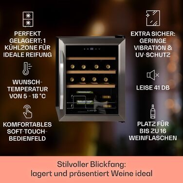 Винний холодильник до 16 пляшок Klarstein