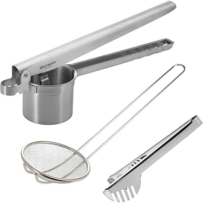 С 4 сменными перфорированными дисками, нержавеющая сталь, квадро, серебро 61172260 (набор из 3 шт.)