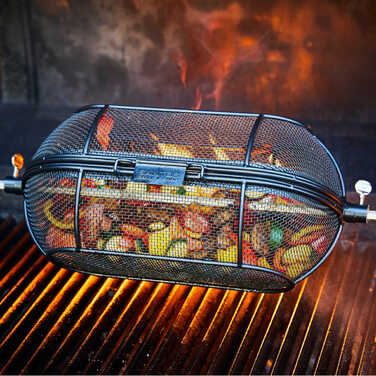 Корзина-сетка для вертела SANTOS, для гриля, круглая, черная, антипригарная 897535 Код: 010972