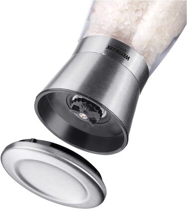 Дисплей Westmark, Вміст 6 дозаторів, Ємність 190 мл кожен, Скло/Нержавіюча сталь/Пластик, Прозорий/Чорний/Сріблястий, 63592611 (Млин для спецій, 2 шт. и, Прозорий/Сріблястий/Чорний)