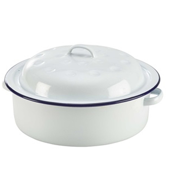 Каструля 20 см біла емальована, GenWare