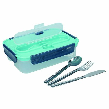 Ланч-бокс Built Retro зі столовими приладами, тризонний, 23,5 х 17 см, 1050 мл