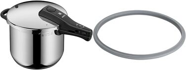 Л, скороварка, большой сигнал приготовления, 2 уровня приготовления, семная ручка крышки, нержавеющая сталь Cromargan (скороварка скороварка 22 см), 6,5