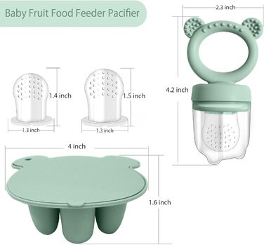 Дитина-фруктосос Силіконовий дозатор для дитячого харчування та лоток для заморожування, молочне морозиво, засіб для полегшення прорізування зубів, пустушка для самостійного годування (фіолетовий)