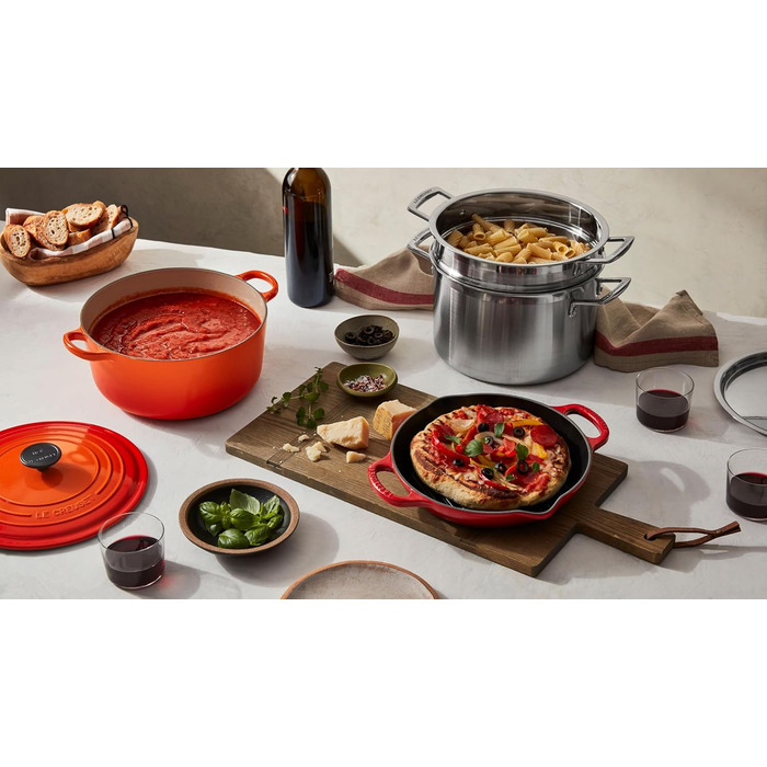 Чавунна сковорода-гриль кругла 26 см, синій Марсель Signature Le Creuset