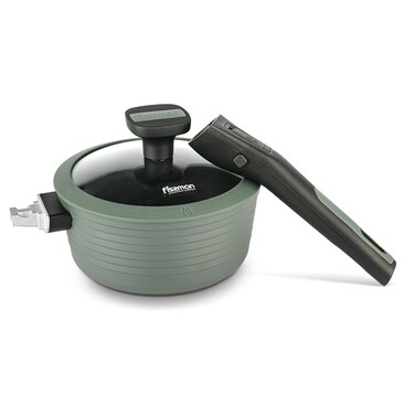 Ковш Fissman BRILLIANT 16x7,5см/1,3л со съемной ручкой и стеклянной крышкой (14380)